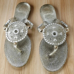 Jack Rogers Sparkle Georgica Jelly Sandal  Flip Flops Size 7